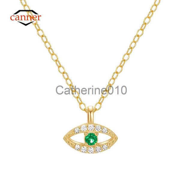 Anhänger Halskette Canner Devil Eye 925 Sterlsilver Halskette für Frauen Emerald Pendente Langkette Weddparty Fine Juwely Accessoire Luxus J230817