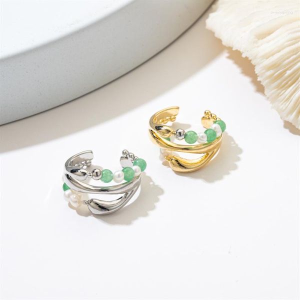 Anelli a grappolo lussuoso smeraldo naturale pietra naturale mix e abbina ad anello per la donna gioielli ripristina antichi modi in cui le ragazze accessori insoliti