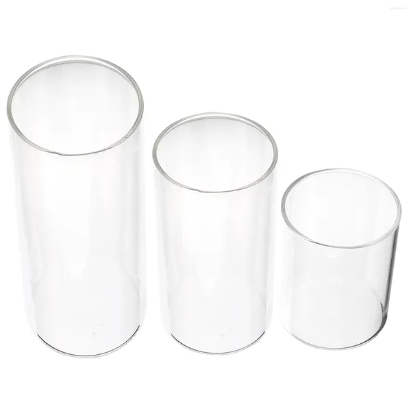 Candele da 3 pezzi Cancellai da tazza di vetro al centrotavola chiari per barattoli Candele cilindri Candele per la casa Candele Porgenti