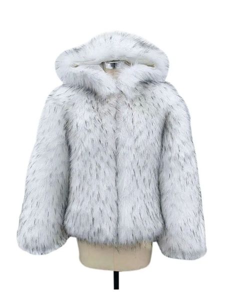 2023 Giacca da inverno calda spessa da donna Fashion Fashion Funcooni Furia Silver Fox Coat Fuffy Fuffy Furx Furx Outwear da donna