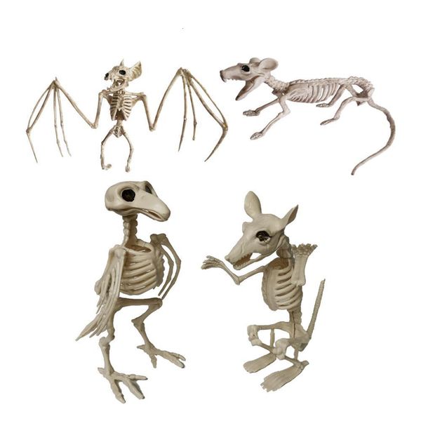 Outros suprimentos de festa de evento Bat Mouse Crow Skeleton Bones Halloween Animal Horror Ornamentos assustadores