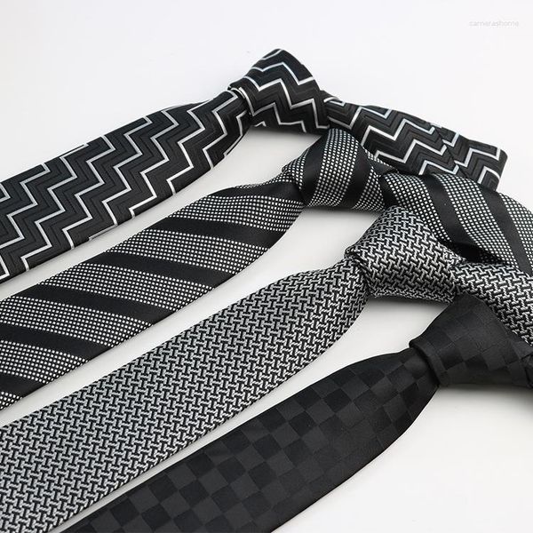 Bow Binds Tide Fashion 6cm Business Retro-Stil gestreifte Blumen Ultra-Narrow Polyester Krawatte für Mann Hochzeitsfeier formelle Anlässe