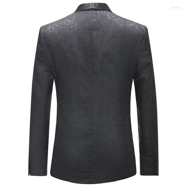 Herrenanzüge Schwarz bedruckte Blumenhochzeit für Männer Klassiker Stil 3 Stück Bräutigam Smoking Prom Dinner Party Mann Anzug Jacke Weste mit Hosen