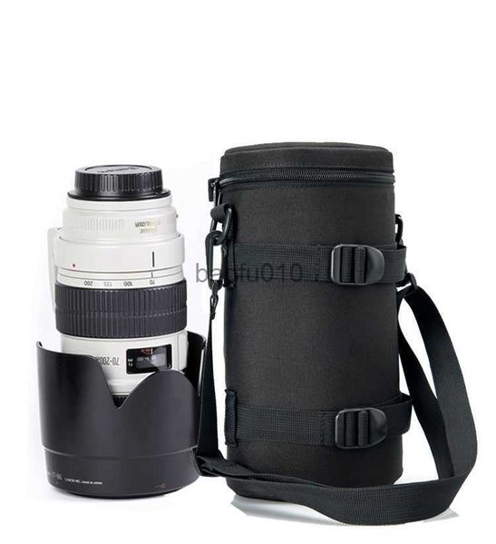 Acessórios para bolsas de câmera 11x25cm Lente bolsa de bolsa de bolsa para 70-200 mm f/2.8 Canon Nikon Tamron Sigma Camera Lens HKD230817
