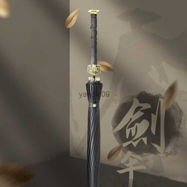 Ombrellas Nuovo manico a 24 ossei Spada di spada ombrello Maschio e femmina Spada dritta Spada Spadaia giapponese Samurai Ninja Umbrella HKD230817