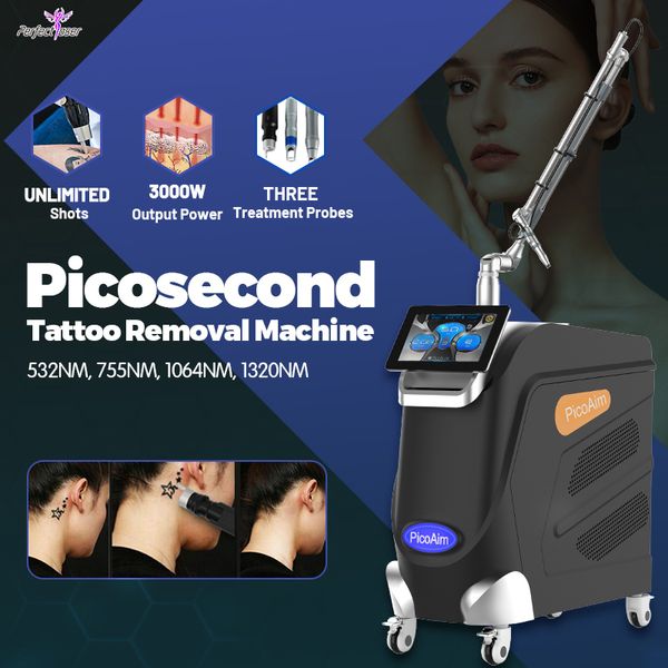 Hot Sale Pico Laser Tattoo Entfernung Picosekunden Laser Tattoo Tatuajes Scar Chloasma Melasma Entfernung Sommersprosse Spot Spot Beauty Salon Nutzung 2 Jahre Krieger