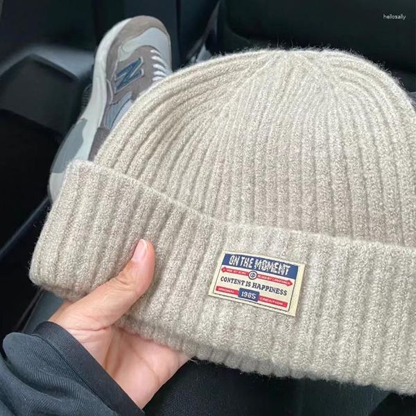 Berater geholfene Texturen Mützenhüte für Frauen Männer Winter im Freien warme Kopfspeise Mode Femail Strick Casquette Top -Qualität Gutes Preis -Leistungs -Verhältnis