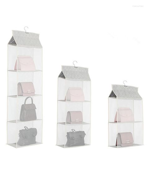 Aufbewahrungskörbe 1PC Hanging Organizer Einkaufstasche Handtasche im Schrank Mesh Geldbörse Kleiderkorb QA 182