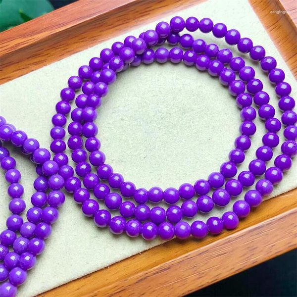 Strand Natural Purple Mica viola multipli Circoni Bracciale quarzo Gioielli allungati Bangle di cristallo Regalo di compleanno per bambini 1pcs 5mm