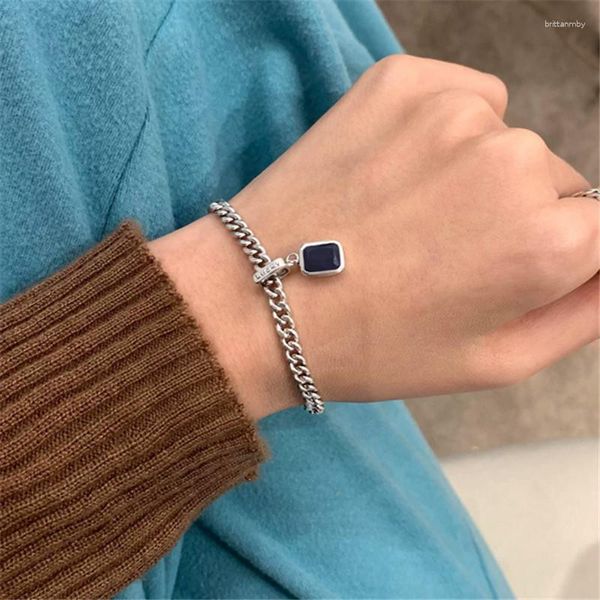 Pulseiras de charme Vintage Square Bracelet Bangle for Women Girls Party Personalidade Coreana Birthday Jóias Presente SL445