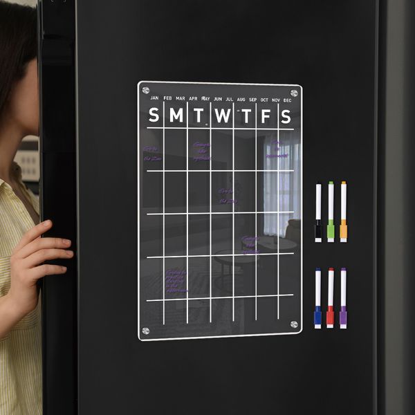 Ímãs de geladeira ímãs da semana magnética Plano de mensagem Memória placa apagável de refrigerador diy starther whiteboard 230816