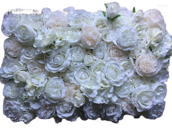 Flores decorativas 24pcs/lote de seda artificial rosa peony 3d Flor Wall Wedding Backdrop decoration Runner Stage Tongfeng