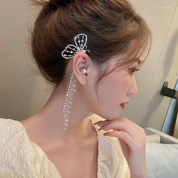 Orecchini per borchie Tassel Tassel Women 2023 Trendy Non-Pierced Pearl Hook for Women