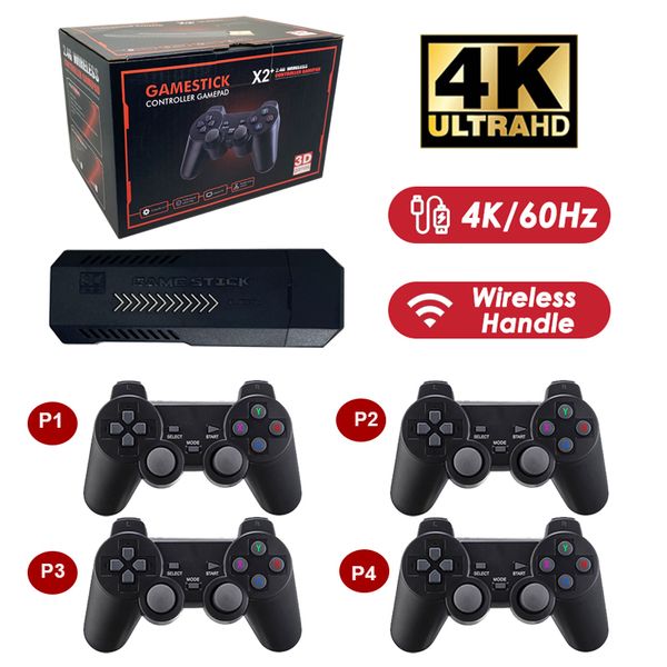 Controller di gioco Joysticks Gd10 Plus Console 4K 3D X2 Stick HD Output TV 2 4G Dual Hand Handle Video portatile per PS1 N64 230816