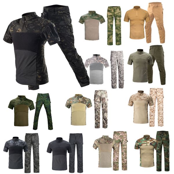 Pontas de camiseta de tiro Definir uniforme de batalha uniforme bdu conjunto de combate tático Roupas de camuflagem ao ar livre Airsoft Jungle Hunting Roupas da floresta no05-014b