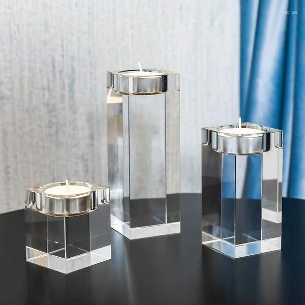 Kerzenhalter Europäischer Kristallhalter polierte geometrische zylindrische Esstisch Dekoration Zubehör