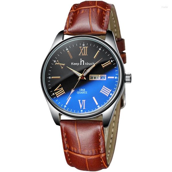 Нарученные часы синие светлые стеклянные классические часы модные мужские и женские пары высокого класса.