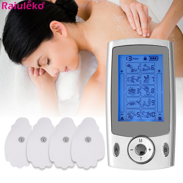 Altri oggetti di massaggio Dual Output EMS Massaggio TENS Fisioterapia Agopuntura Muscolo Muscolo Massager Electric Digital Therapy Machine Care 230817