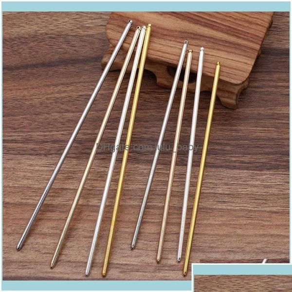 Gioielli per capelli gioielli50 PCs 125 mm m basare a bastoncino in metallo vintage 4 colori a piantacioni placcate aessorie fai -da -te per la consegna a goccia h dhekt