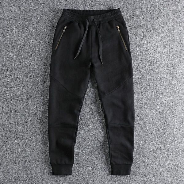 Мужские брюки 347# зимний американский ретро толстые вязаные спортивные штаны с бархатным чистым хлопком вымыты