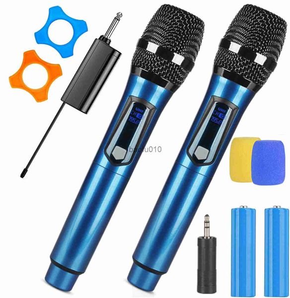 Microfones dinâmicos de karaokê dinâmico Microfone recarregável Mic Mic UHF Microfone sem fio de frequência fixa para o sistema de amplificador PA cantando HKD230818