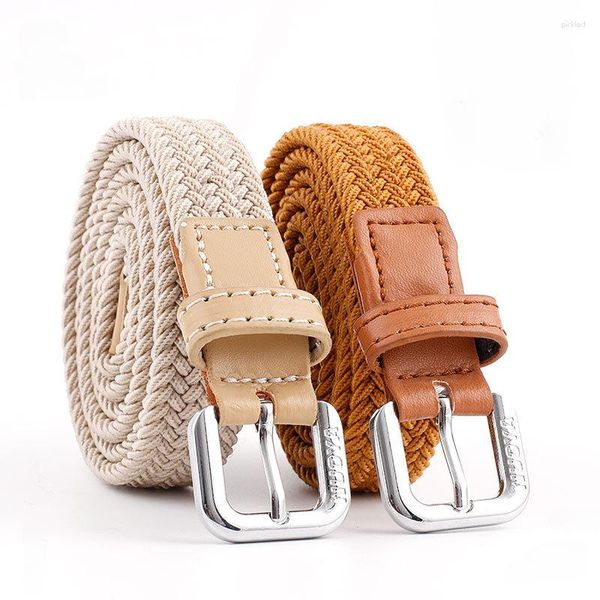 Belts Material Universal Tecido Fino Cinturão Fina Elasta Casual Tela para Mulheres Calça Jeans Jeans A agulha Fivela de fivela Men