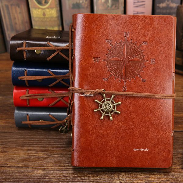 Notepads Retro Spiral Notebook Tagebuch Notepad Vintage Piratenanker PU Leder Note Buch ersetzbarer Schreibwarengeschenke Journal 230817