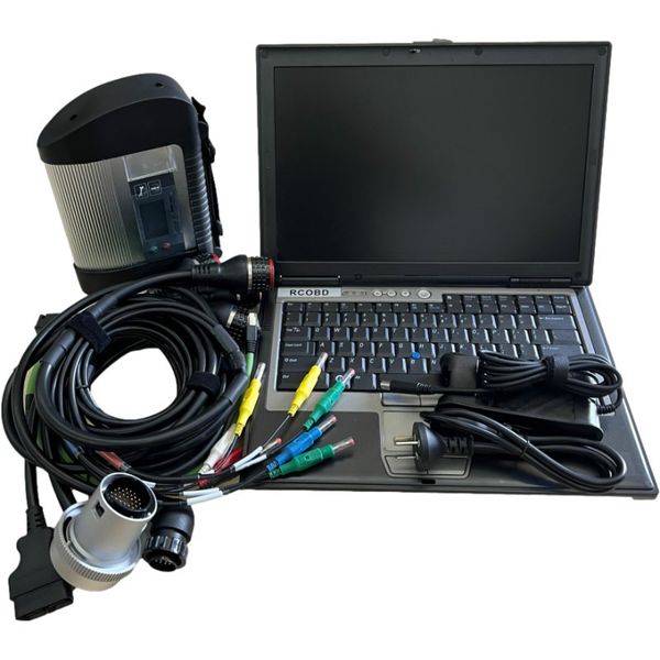 Mb Star C4 с ноутбуком, мультиплексор SD C4 с кабелями, установленный SSD xentry/epc/dts D630, ноутбук непосредственно для работы