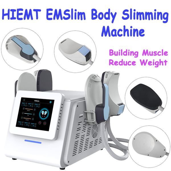 Hiemt portátil Reduce a gordura Aumente o músculo Emslim abdômen Firmating Corporing Contorining Machine 4 Handles