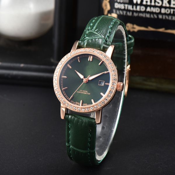 Armbanduhren für Frauen 2023 Neue Damen Uhren drei Stiche Quartz Watch hochwertige Luxusmarken -Designer -Uhr -Leder -Leder -Gürtel -Mode Omeg Montre de Luxe