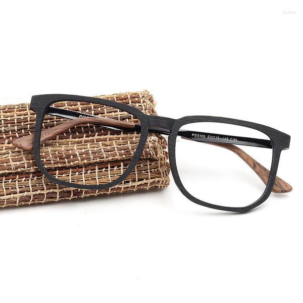 Sonnenbrillen Frames 2023 Japan Style Retro Square Wood Grain Acetat Brillengeschäft Handgemachtes Rezeptbrille für Männer Brillen