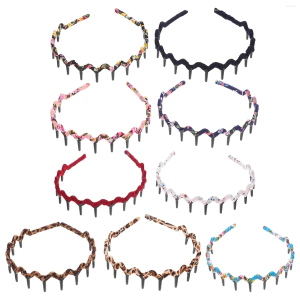 Bandanas 9 PCs Stirnbandzubehör Teen Girls kreative Kopfschmuck Zähne Haar Hoops Chiffon Plastik Stirnbänder Miss Zahn Frauen Haarbänder