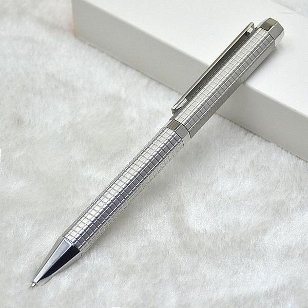 Silber Gold Black Metallballpoint Stift Gitter Fassende Design Luxus Schreiben Schreibweise Geschenk Hochwertiges Bürovorräte Blaue Tinte