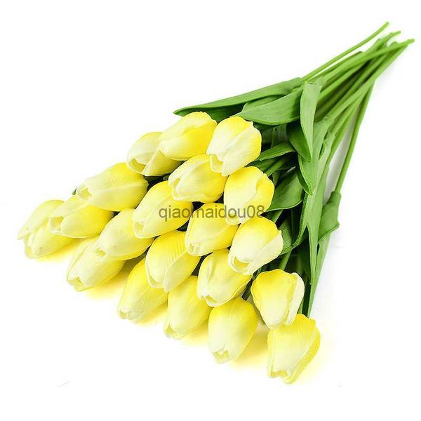 Flores decorativas grinaldas de 35 cm de tulipa flor artificial buquê 10/5pcs pema de espuma FLOR FALSE PARA CEMONIA DO CEMONO DE CASAMENTO Decoração de buquê de jardim hkd230818