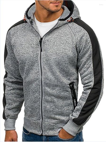 Com capuz masculino de tamanho europeu de moletom casual homem slim jacket primavera 2023 juventude cartigão de moletom com capuz casaco cinza preto m-3xl