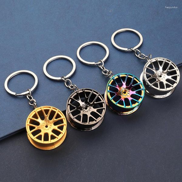 Chaves de chaves coloridas de calchain de carros acessórios punk roda de metal pingente presente criativo para homens e mulheres