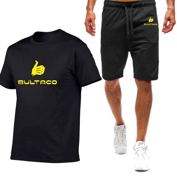 Herren-Trailsanzuiten Bultaco Cemoto Motorräder 2023 Männer Sommer 9 Farbe Kurzarm zwei Stück Set T-Shirt Shorts Outdoor atmbar