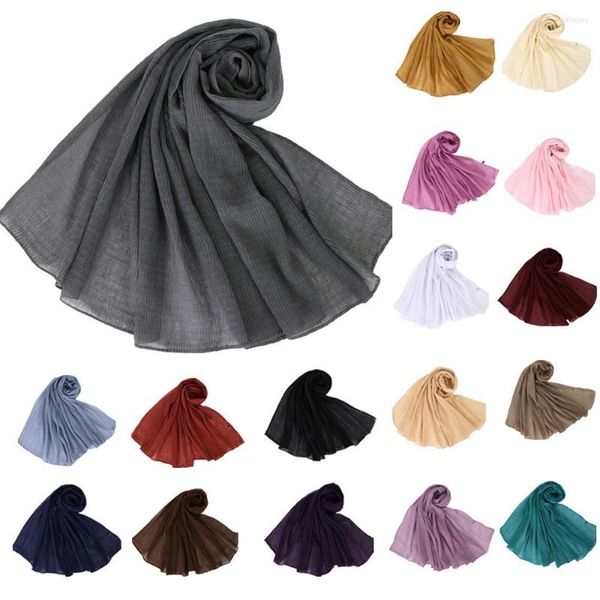 Ethnische Kleidung Mode muslimische Frauen Hijab Plain Crinkle Maxi Langer Schalschalte Schals Stahlkopf Wickel Headscarf Islamic Turban Arab