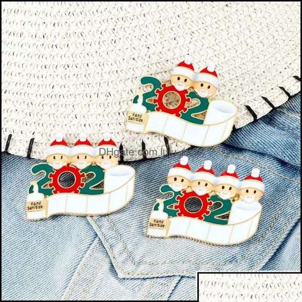 Pins Broschen Stifte Juwely Frohe Weihnachten Emaille niedliche Cartoon Santa Claus Badge Frauen Männer Denim Lapel Festival Geschenk für Freunde Kinder dhkz7