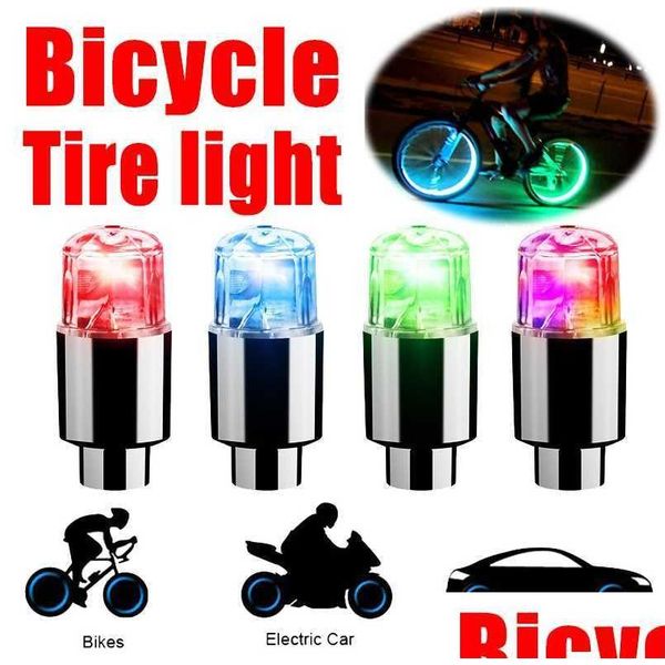 Luci decorative 2/4pcs Pneumatico VAES Luce per tappo per auto per motociclette per biciclette per biciclette a LED Colorf Cycling Hub Cycling Blowing BB Accessori DHT2J