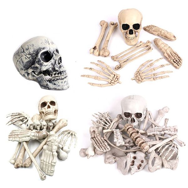 Altre forniture per feste di eventi 12/28ps Halloween Scheletro Bones Halloween Party Skull Decorations Ornaments Haunted House Room Horror Realistic Model Props 230817