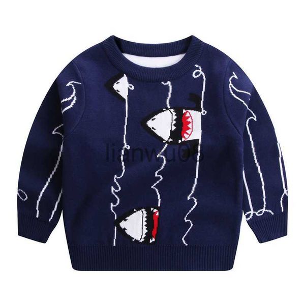 Pullover infantil suéter garoto inverno 2022 garoto de malha grossa de malha de malha camisetas de gola alta de tubarão pullover de bebê 27 anos de menina x0818