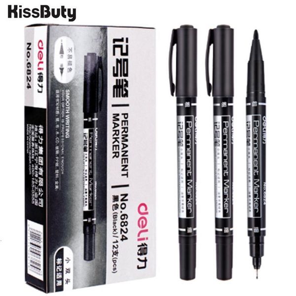 Boyama kalemleri 9pcsset kalıcı boya işaretleyici kalem yağlı su geçirmez siyah lastik işaretleri için hızlı kurutma imza kırtasiye malzemeleri 230818