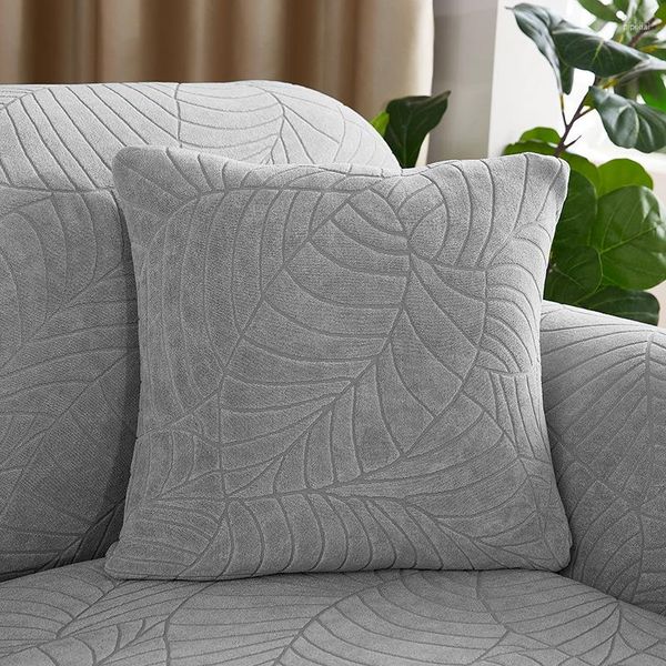 Travesseiro 45 x cm folhas à prova d'água jacquard tampa quadrada decorativa macia para sofá -cama cadeira