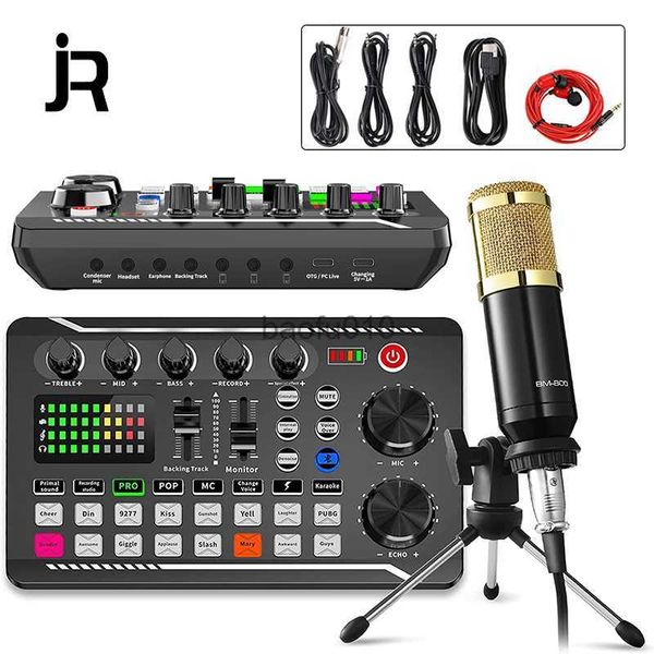 Microphones Desktop -Mikrofon -Kit mit Live -Soundkarte (optional) aufnehmen Karaoke Professionelles Mikrofon für Live -Streaming -Podcasting HKD230818