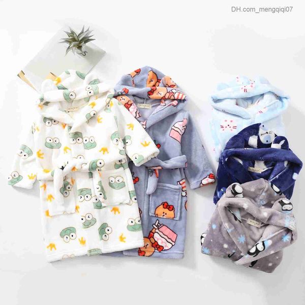 Pigiama per bambini con cappuccio per bambini flanella da bagno asciugamano da bagno asciugamano da bagno abbigliamento per bambini abbigliamento per giovani abbigliamento invernale z230818