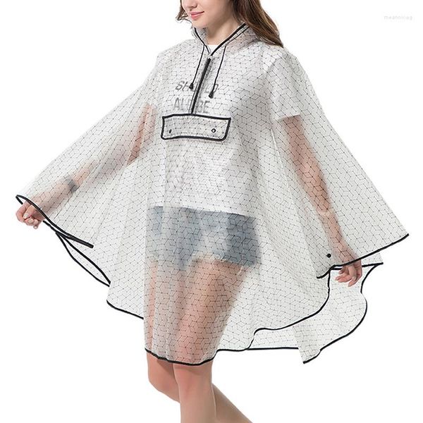 Impermeabili di poncho riutilizzabile impermeabile Eva Women Rain Cape Raincoat uomini incappucciati per backpack turistici all'aperto