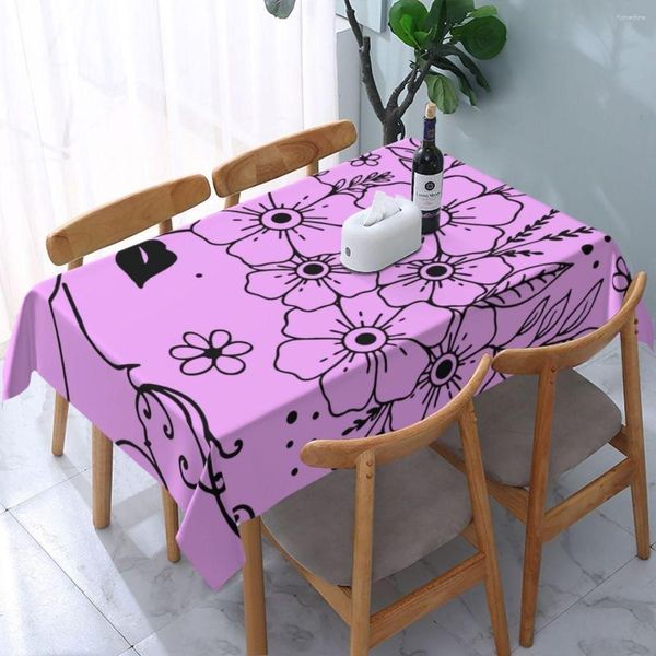 Tanta de mesa Ace com borboleta por uma linha de desenho de capa de café retangular para festa para festas em casa à prova de óleo