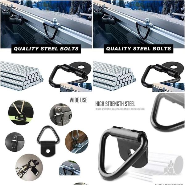 ATV Parçaları 6xdb 20pcs Boat Araba Römork Giyim Düzenleme Down Down Down Proofproof Tie Down Anchor Ring Strap Hooks Bırakan Teslim Mobiller M DHGKZ