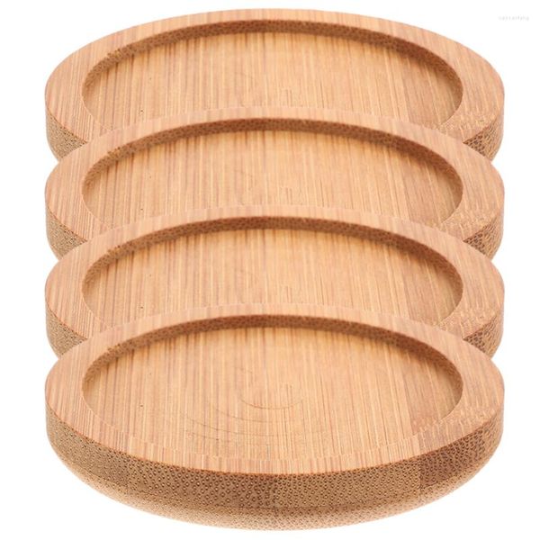 Cuscino da 4 pezzi Bamboo Coasters Coffee rotonda tazza antissca tappeti bevande da casa tazze di tazze di tazze pratiche pratiche